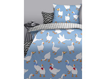 Постельное белье с простыней на резинке 71194 (24) Гуси поплин 1,5 сп / Василиса