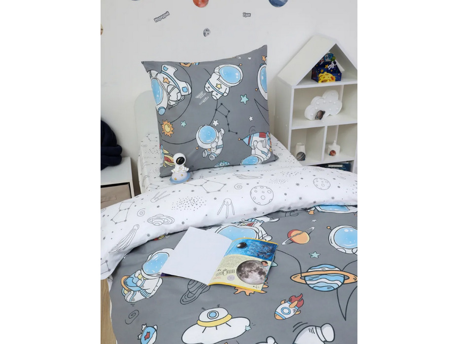 Постельное белье 500421 Космонавт поплин 1,5 сп / Василиса