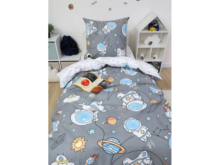 Постельное белье 500421 Космонавт поплин 1,5 сп / Василиса
