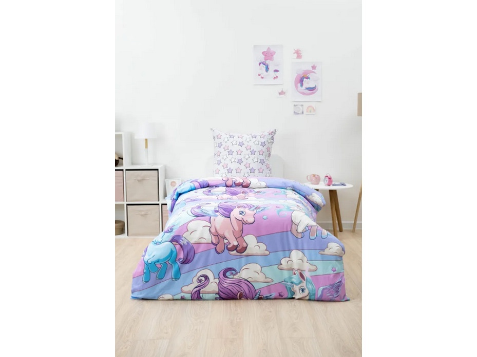 Постельное белье с простыней на резинке 10563 (24) Среди зефирных облаков поплин 1,5 сп / Василиса