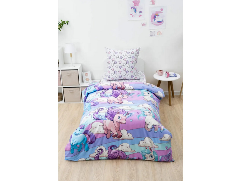 Постельное белье с простыней на резинке 10563 (24) Среди зефирных облаков поплин 1,5 сп / Василиса