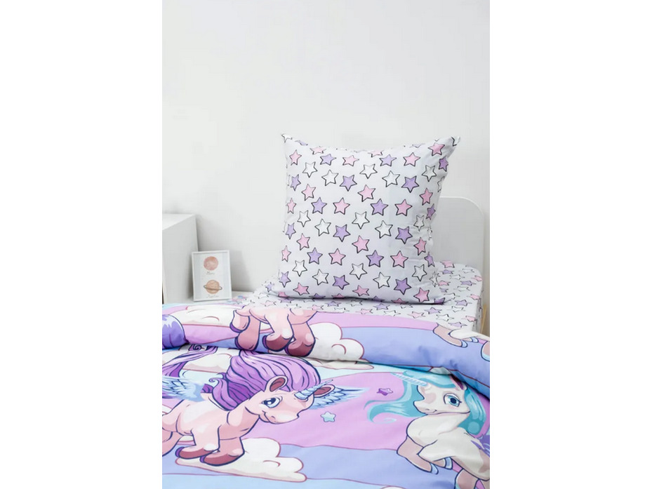 Постельное белье с простыней на резинке 10563 (24) Среди зефирных облаков поплин 1,5 сп / Василиса