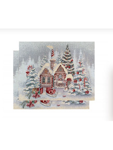 Набор плейсматов 2519091 Снеговики Пряничные домики гобелен (35*45, 2 шт) / Le Gobelin