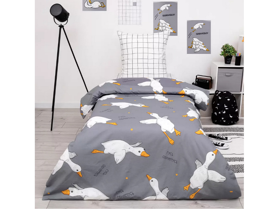 Постельное белье 500192 (24) Гусландия перкаль 1,5 сп / Василиса