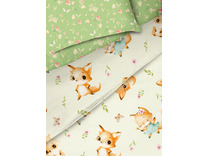 Постельное белье с простыней на резинке 500349 (24) Сказочные Лисички бязь 1,5 сп / Василиса
