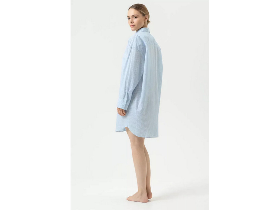 Халат-рубашка женский 1230100 Cotton Stripes Powder blue / Mey