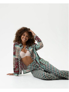 Пижама женская, рубашка и брюки 1240076 Mystical Maze Eucalyptus green / Mey