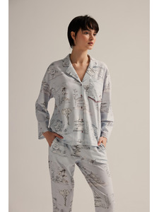 Пижама женская, рубашка и брюки 62519 Japanese Houses / Hays