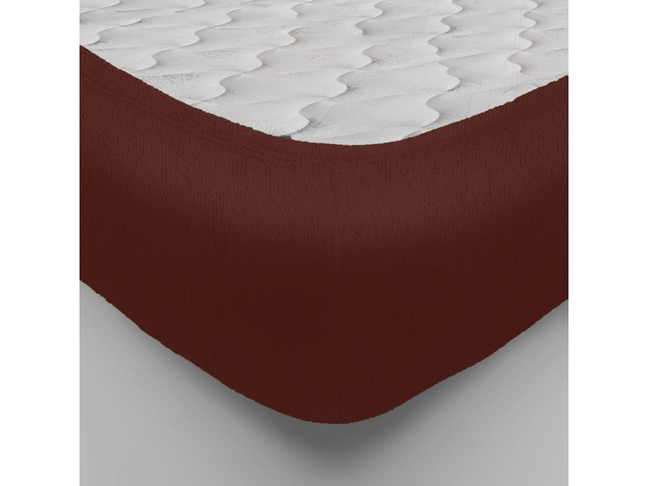 Простыня на резинке 20-11 Шоколад махровая 90*200 / Tia