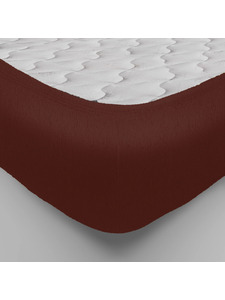 Простыня на резинке 20-11 Шоколад махровая 90*200 / Tia