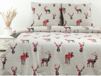 Постельное белье 6156-01 Christmas reindeer фланель 2 сп / Blakit