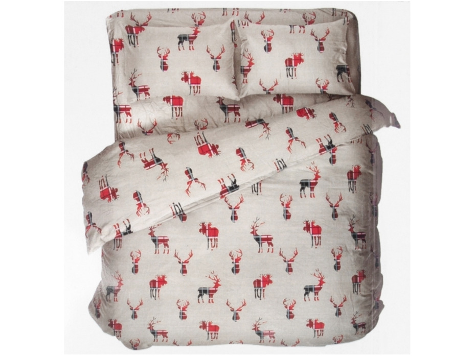 Постельное белье 6156-01 Christmas reindeer фланель 2 сп / Blakit