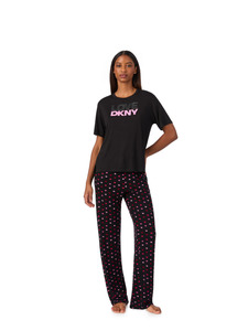 Пижама женская, футболка и брюки YI80084 (006) Semi Sweet / DKNY