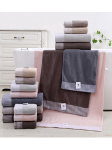 Полотенце 1504293 Бордюр гусиная лапка махровое 35*75 / 7-я