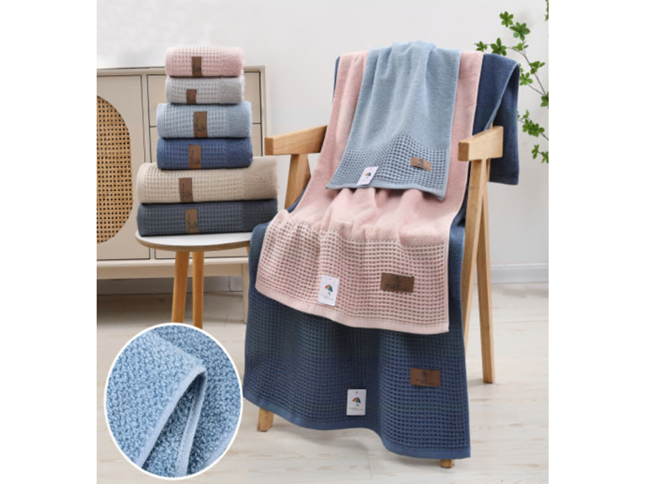 Полотенце 1504324 Бордюр вафельно-махровое 35*75 / 7-я