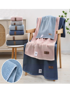 Полотенце 1504324 Бордюр вафельно-махровое 35*75 / 7-я