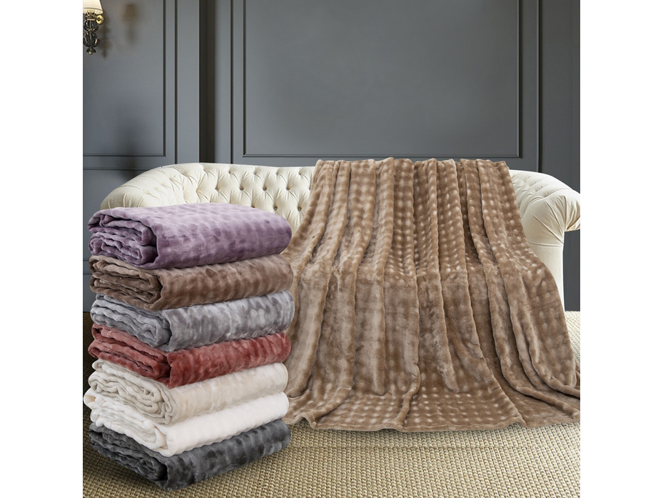 Плед PL012 Solid Bubble велсофт 200*220 / Karven