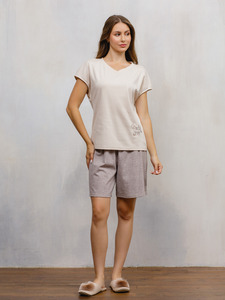 Пижама женская, футболка и шорты 1622б/1572 / Дюма