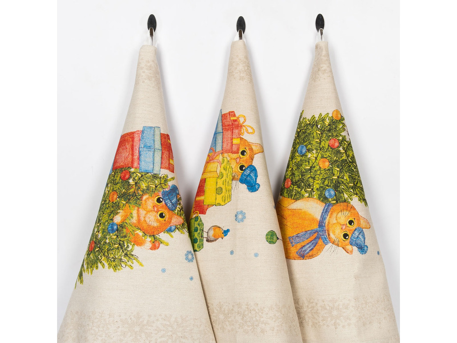 Набор полотенец 24С112-ШР Новогодние приключения (45*60, 3 шт) / Белорусский лен