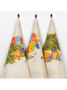 Набор полотенец 24С112-ШР Новогодние приключения (45*60, 3 шт) / Белорусский лен