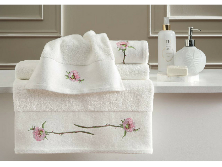 Набор полотенец с ароматизатором Clematis brodery махровые (30*5, 50*100, 75*150) / Tivolyo Home