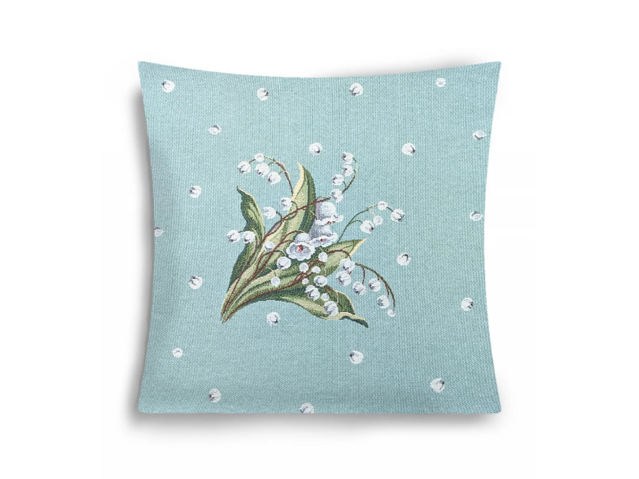 Наволочка декоративная 2517853 Ландыши бирюза гобелен 45*45 / Le Gobelin