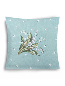Наволочка декоративная 2517853 Ландыши бирюза гобелен 45*45 / Le Gobelin