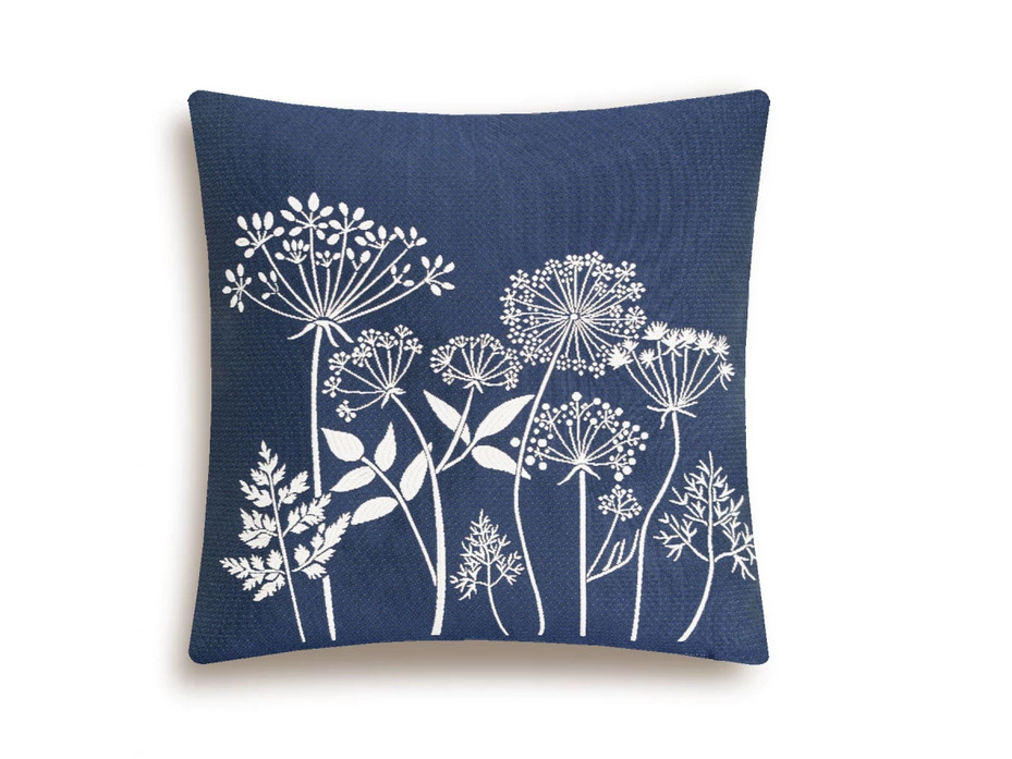 Наволочка декоративная 07888 Травинки синий гобелен 45*45 / Le Gobelin