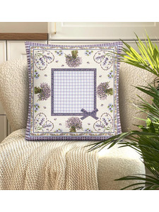 Наволочка декоративная 5114 Лаванда букет и бантик гобелен 45*45 / Le Gobelin