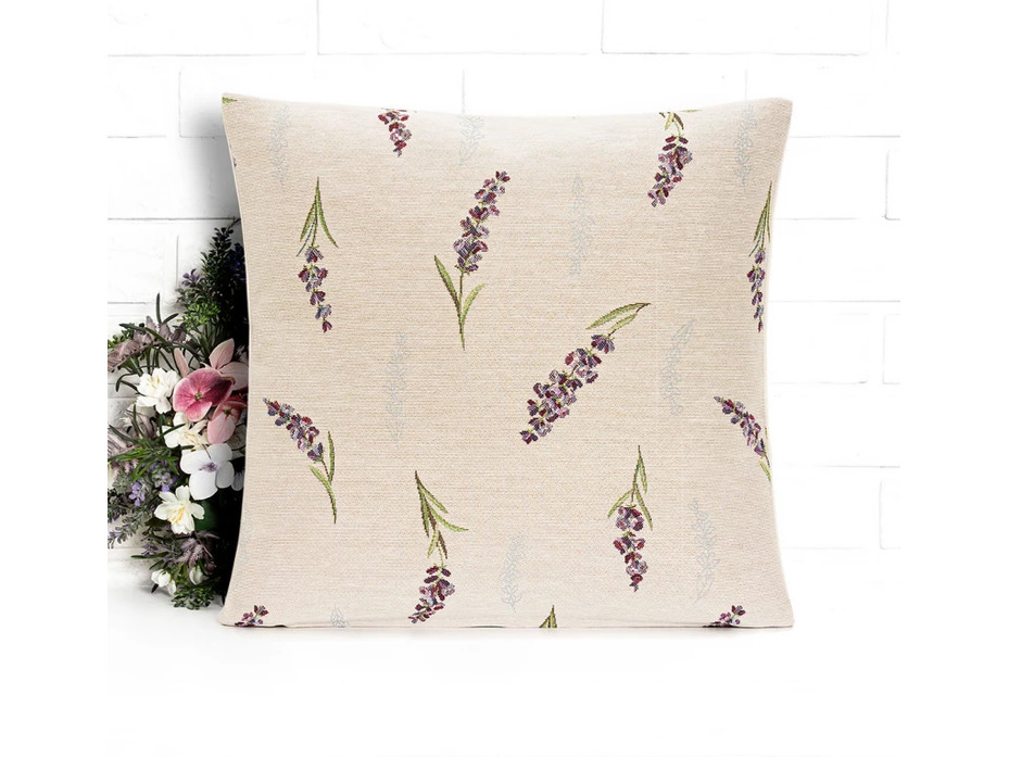 Наволочка декоративная 06889 Лаванда веточки гобелен 45*45 / Le Gobelin