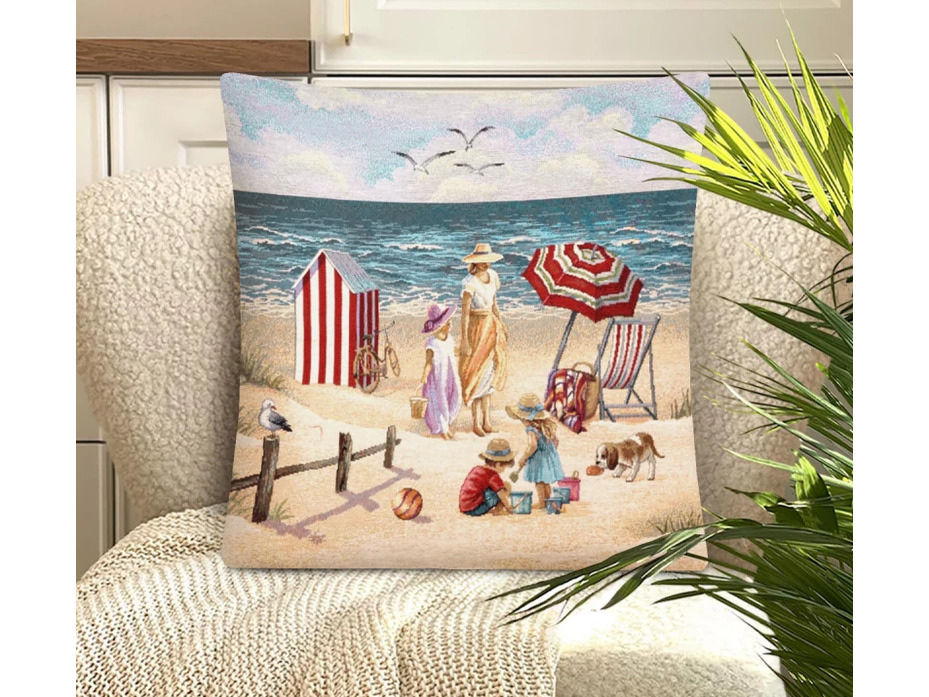 Наволочка декоративная 2416676 Море Я и Мама гобелен 45*45 / Le Gobelin
