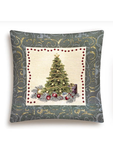 Наволочка декоративная 2519099 Рождественская ночь Елка серебро гобелен 45*45 / Le Gobelin
