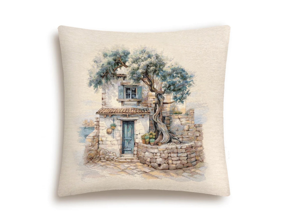 Наволочка декоративная 2416645 Оливки Греция гобелен 45*45 / Le Gobelin