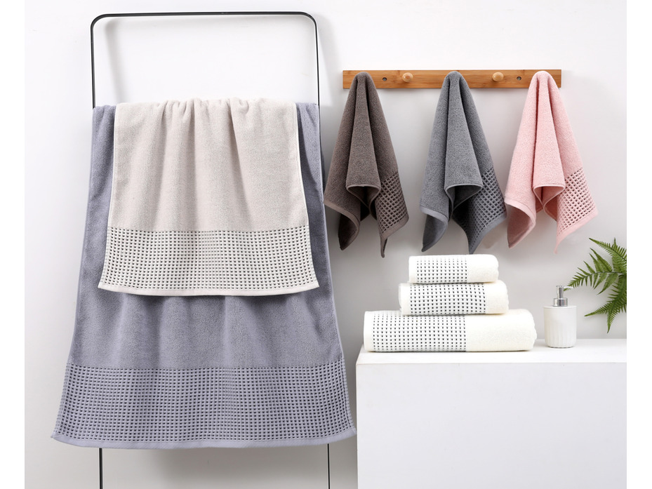 Полотенце 1505460 Однотонное с вафельным бордюром махровое 50*90 / 7-я Полотенце 1505460 Однотонное с вафельным бордюром махровое 50*90 / 7-я