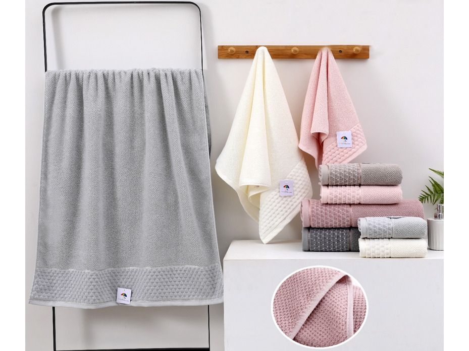 Полотенце 1504458 Однотонное с бордюром махровое 35*75 / 7-я