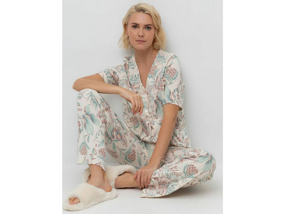 Пижама женская, рубашка и брюки E 205153 Тропики / Very Neat Пижама женская, рубашка и брюки E 205153 Тропики / Very Neat