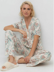Пижама женская, рубашка и брюки E 205153 Тропики / Very Neat