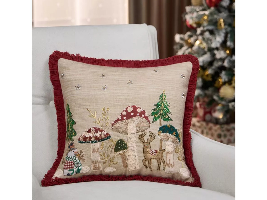 Наволочка декоративная Holly Mushrooms хлопковая 45*45 / Arya Наволочка декоративная Holly Mushrooms хлопковая 45*45 / Arya