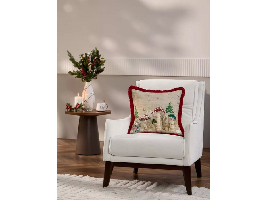 Наволочка декоративная Holly Mushrooms хлопковая 45*45 / Arya Наволочка декоративная Holly Mushrooms хлопковая 45*45 / Arya