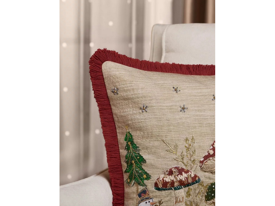 Наволочка декоративная Holly Mushrooms хлопковая 45*45 / Arya Наволочка декоративная Holly Mushrooms хлопковая 45*45 / Arya