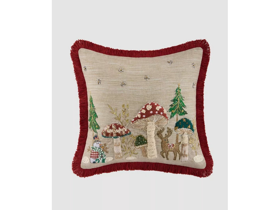 Наволочка декоративная Holly Mushrooms хлопковая 45*45 / Arya Наволочка декоративная Holly Mushrooms хлопковая 45*45 / Arya