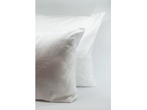 Наволочка 258KL-10 сатин жаккард французские узоры белый 50*70 / Tia