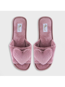 Тапочки с помпоном женские открытые Heart / Arya