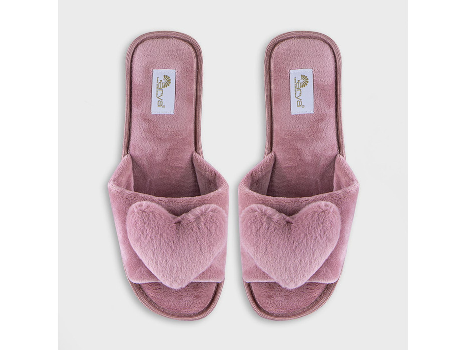 Тапочки с помпоном женские открытые Heart / Arya