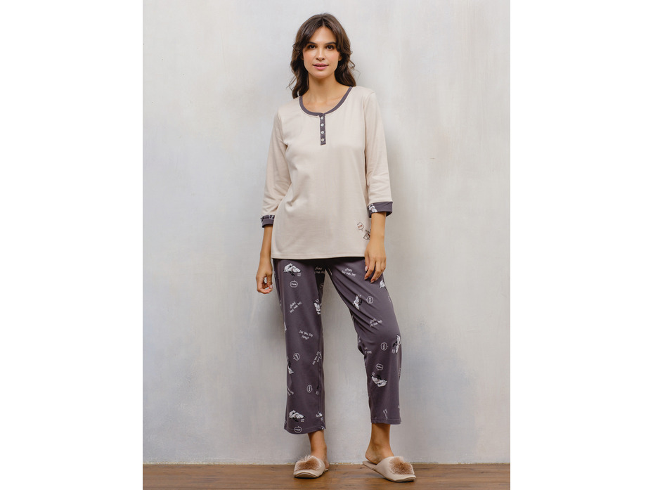Пижама женская, лонгслив и брюки 1620д/1519 / Дюма