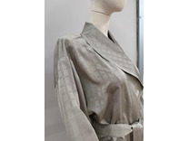 Халат унисекс Геометрия бежевая шелковый / Silk Made in Germany
