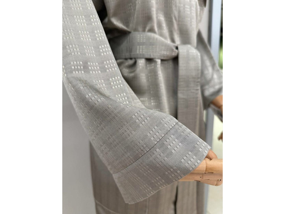 Халат унисекс Геометрия бежевая шелковый / Silk Made in Germany