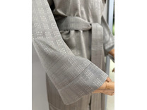 Халат унисекс Геометрия бежевая шелковый / Silk Made in Germany