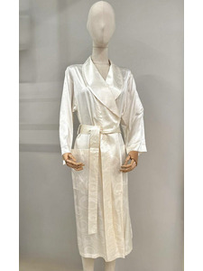 Халат унисекс Жемчужины кремовый шелковый / Silk Made in Germany