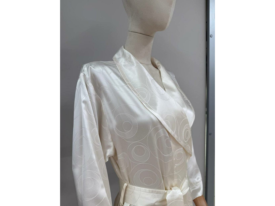 Халат унисекс Жемчужины кремовый шелковый / Silk Made in Germany